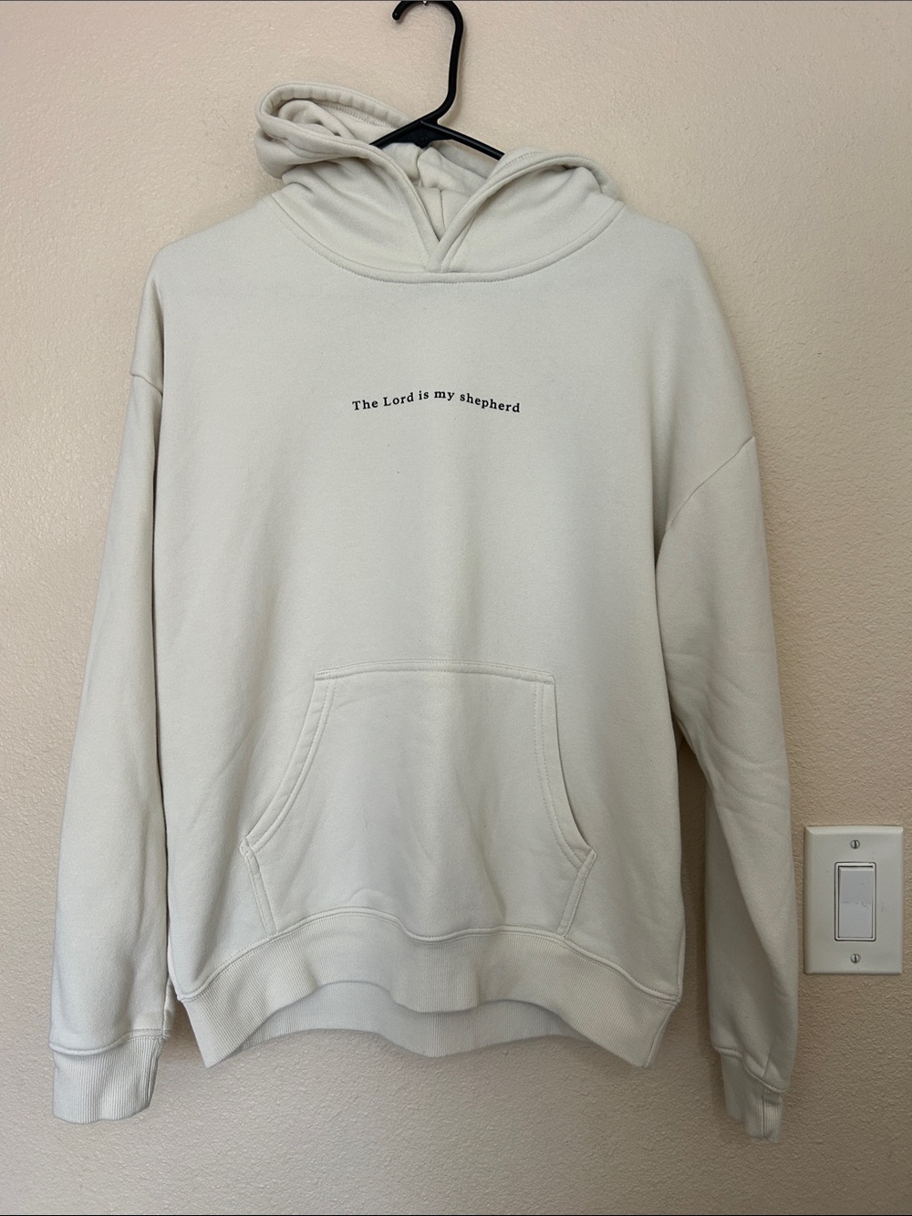 Elevated Faith Cream Hooded Sweatshirt - 'The Lord is my shepherd'